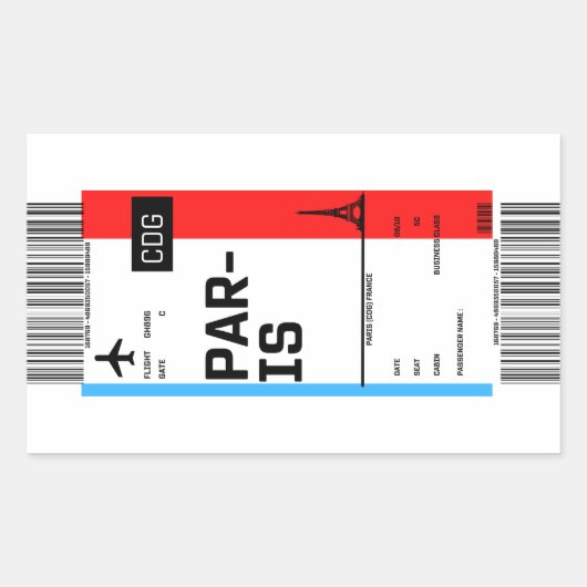 Pass aan boord van Parijs Rechthoekige Sticker (Voorkant)
