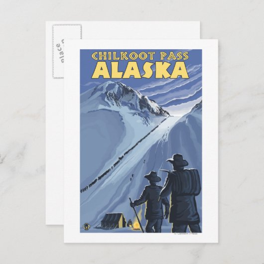 Pass Chilkoot, Alaska Gold Miners Briefkaart (Voorkant / Achterkant)