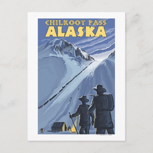 Pass Chilkoot, Alaska Gold Miners Briefkaart (Voorkant)