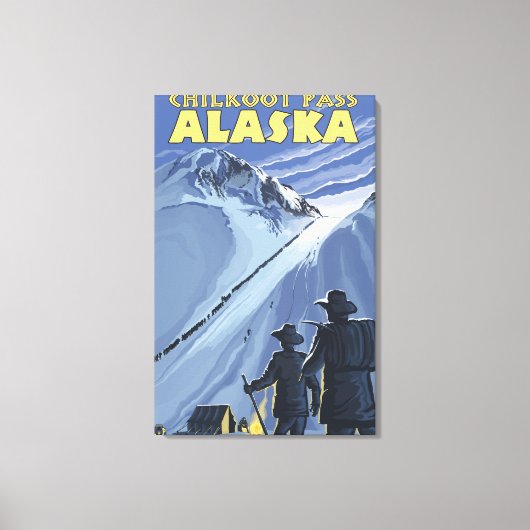 Pass Chilkoot, Alaska Gold Miners Canvas Afdruk (Voorkant)