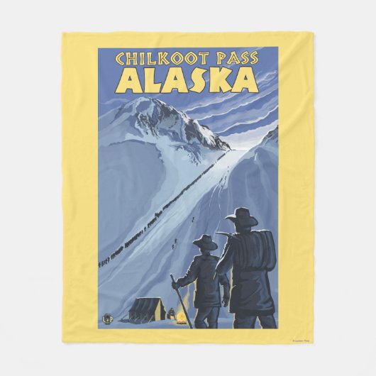 Pass Chilkoot, Alaska Gold Miners Fleece Deken (Voorkant)