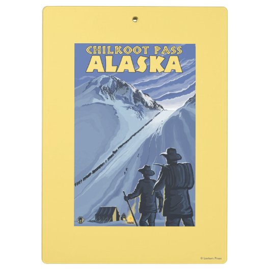 Pass Chilkoot, Alaska Gold Miners Klembord (Achterkant)