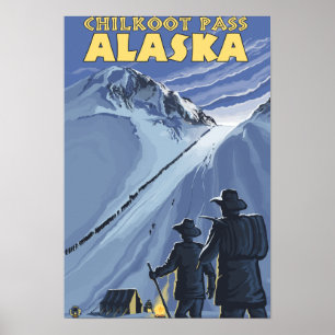 Pass Chilkoot, Alaska Gold Miners Poster