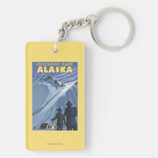Pass Chilkoot, Alaska Gold Miners Sleutelhanger (achterkant)
