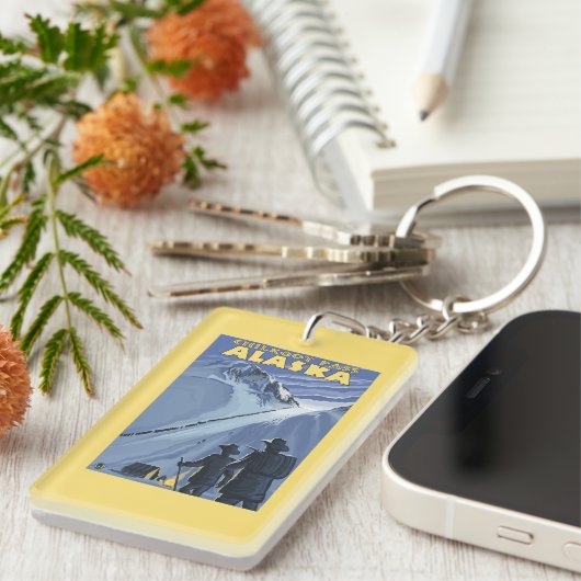 Pass Chilkoot, Alaska Gold Miners Sleutelhanger (Voorkant Rechts)