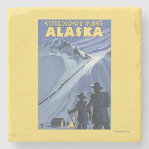 Pass Chilkoot, Alaska Gold Miners Stenen Onderzetter