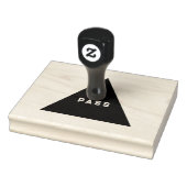 PASS Custom Text Emerald Green Ink Houten Grip Rubberstempel (Stempel)