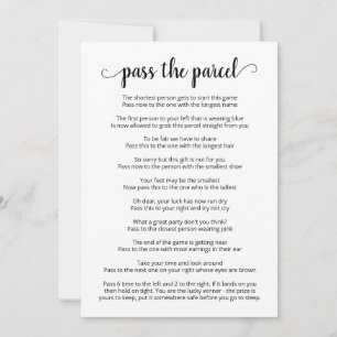 Pass De Parcel Party Game Kaart