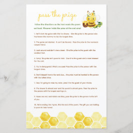 Pass de prijs baby shower spel - bijenhoning