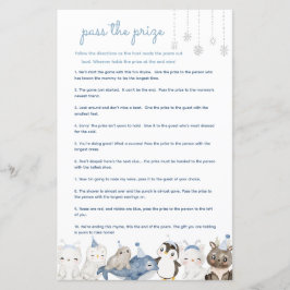 Pass de prijs baby shower spel Winterdieren