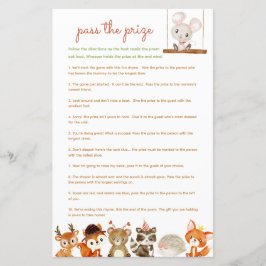 Pass de prijs baby shower spel Woodland Creatures