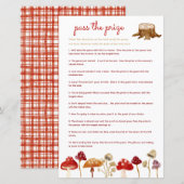 Pass de prijs baby shower spel Woodland Mushroom (Voorkant / Achterkant)