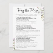 Pass de Prijs Wildflower Vrijgezellenfeest Game Kaart (Voorkant)