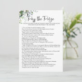 Pass de Prize Vrijgezellenfeest Game Kaart (Staand voorkant)