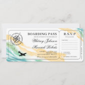 Pass Destination Waterverf Ocean Wedding Kaart (Voorkant)