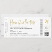 Pass Destination Wedding Elegant Gold Save The Date (Voorkant)