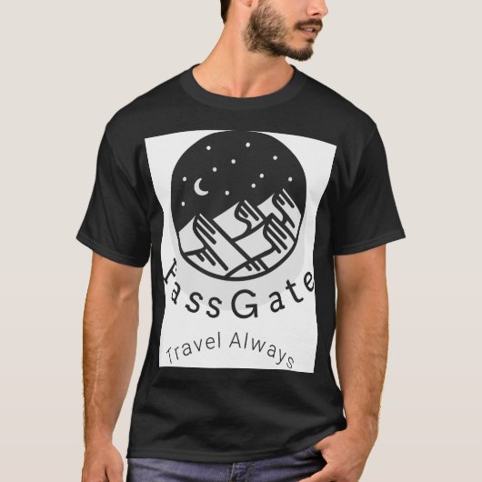 Pass Gate Travel Altijd Black Mannen T-Shirt (Voorkant)