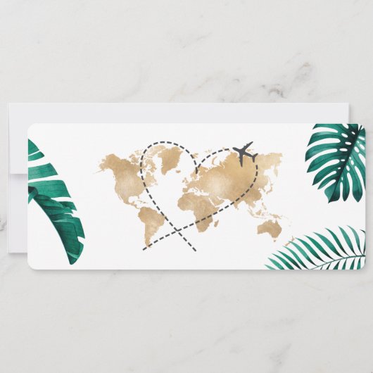 Pass Heart Plane Icon bestemming bruiloft Kaart (Achterkant)