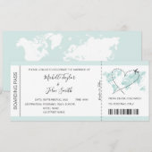 Pass Heart Plane Icon bestemming bruiloft Kaart (Voorkant / Achterkant)