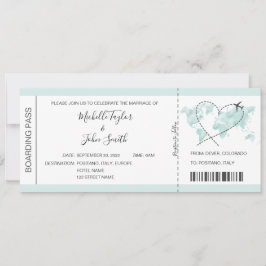 Pass Heart Plane Icon bestemming bruiloft Kaart