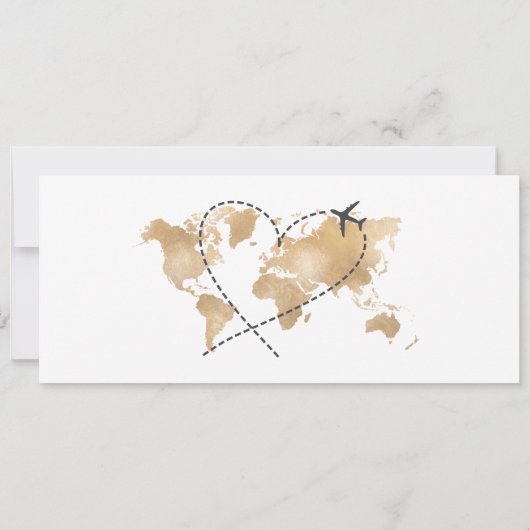 Pass Heart Plane Icon bestemming bruiloft Kaart (Achterkant)