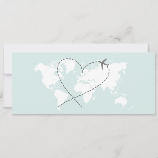 Pass Heart Plane Icon bestemming bruiloft Kaart (Achterkant)