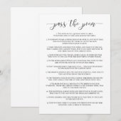 Pass het Gedicht Vrijgezellenfeest Game Kaart (Voorkant / Achterkant)