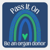 Pass It On Organ Donor Awareness Sticker (Voorkant)