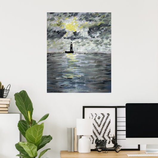 Pass Manchac Lighthouse Poster (Thuiskantoor)