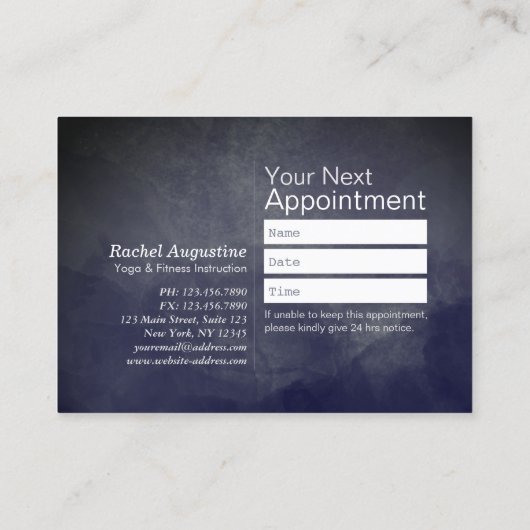 Pass Meditation Pose om Sign. YOGA-klasse Klantenkaartje (Achterkant)