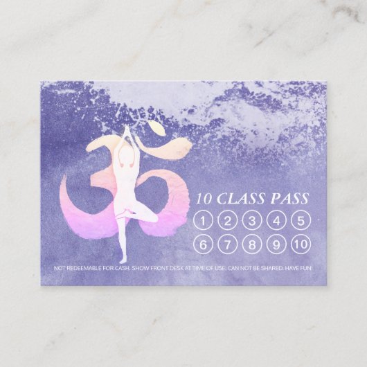 Pass Meditation Pose om Sign. YOGA-klasse Klantenkaartje (Voorkant)