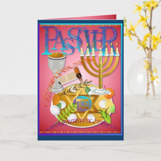 Pass Over Seder Kaart (Gele Bloem)