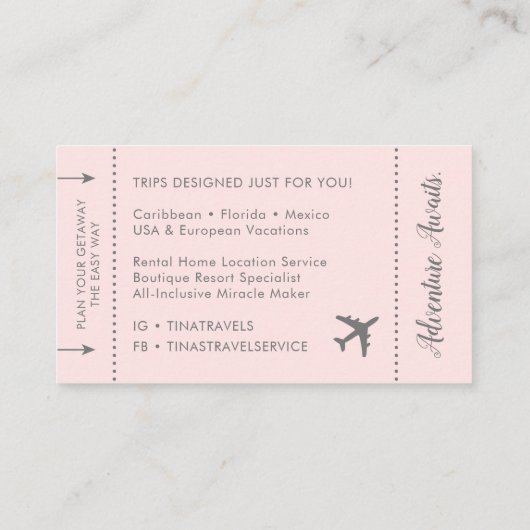 Pass Planet Visitekaartjes Roze (Achterkant)