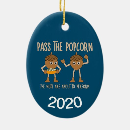 Pass Popcorn Nuts Keramisch Ornament (Achterkant)