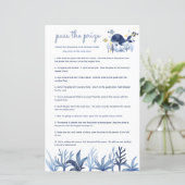 Pass Prize Baby shower spel onder de Zee Whale (Staand voorkant)