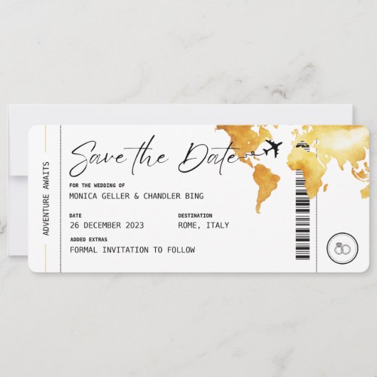 Pass-reis opslaan Datum huwelijk bericht Kaart (Voorkant)