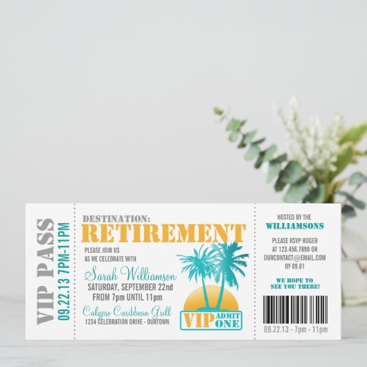 Pass Retiment Party bij aanhouding Kaart (Staand voorkant)