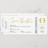 Pass Seapaarden Kissend Ticket Beach Save The Date (Voorkant / Achterkant)