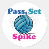 Pass Set Spike Ronde Sticker (Voorkant)