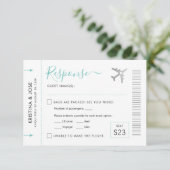 Pass Silver Plane Ticket Destination RSVP Kaartje (Staand voorkant)