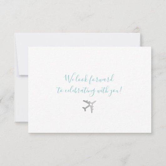 Pass Silver Plane Ticket Destination RSVP Kaartje (Achterkant)