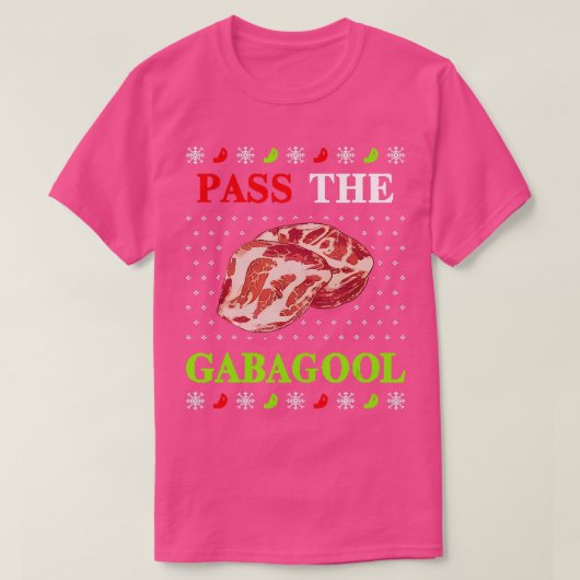 Pass the Gabagool Tacky Ugly Kerstmis T-shirt (Design voorkant)