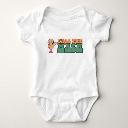 "Pass the Mash" Cheer Potato Baby Bodysuit (Voorkant)