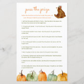Pass the prijs baby shower spel - pompoen herfst (Voorkant)