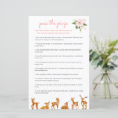 Pass the Prize Baby shower Game Roze Bloemenhert (Staand voorkant)