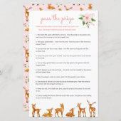 Pass the Prize Baby shower Game Roze Bloemenhert (Voorkant / Achterkant)
