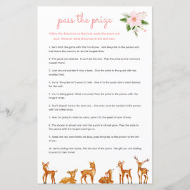 Pass the Prize Baby shower Game Roze Bloemenhert