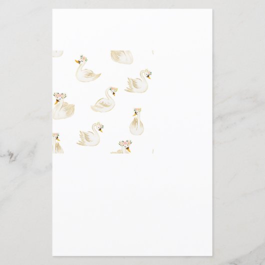 Pass the Prize Baby shower Game - Zwanenprinses (Achterkant)