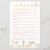 Pass the Prize Baby shower Game - Zwanenprinses (Voorkant)