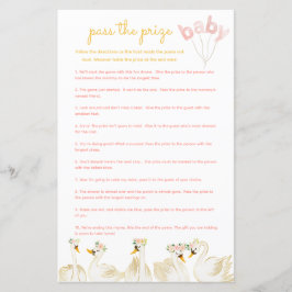 Pass the Prize Baby shower Game - Zwanenprinses